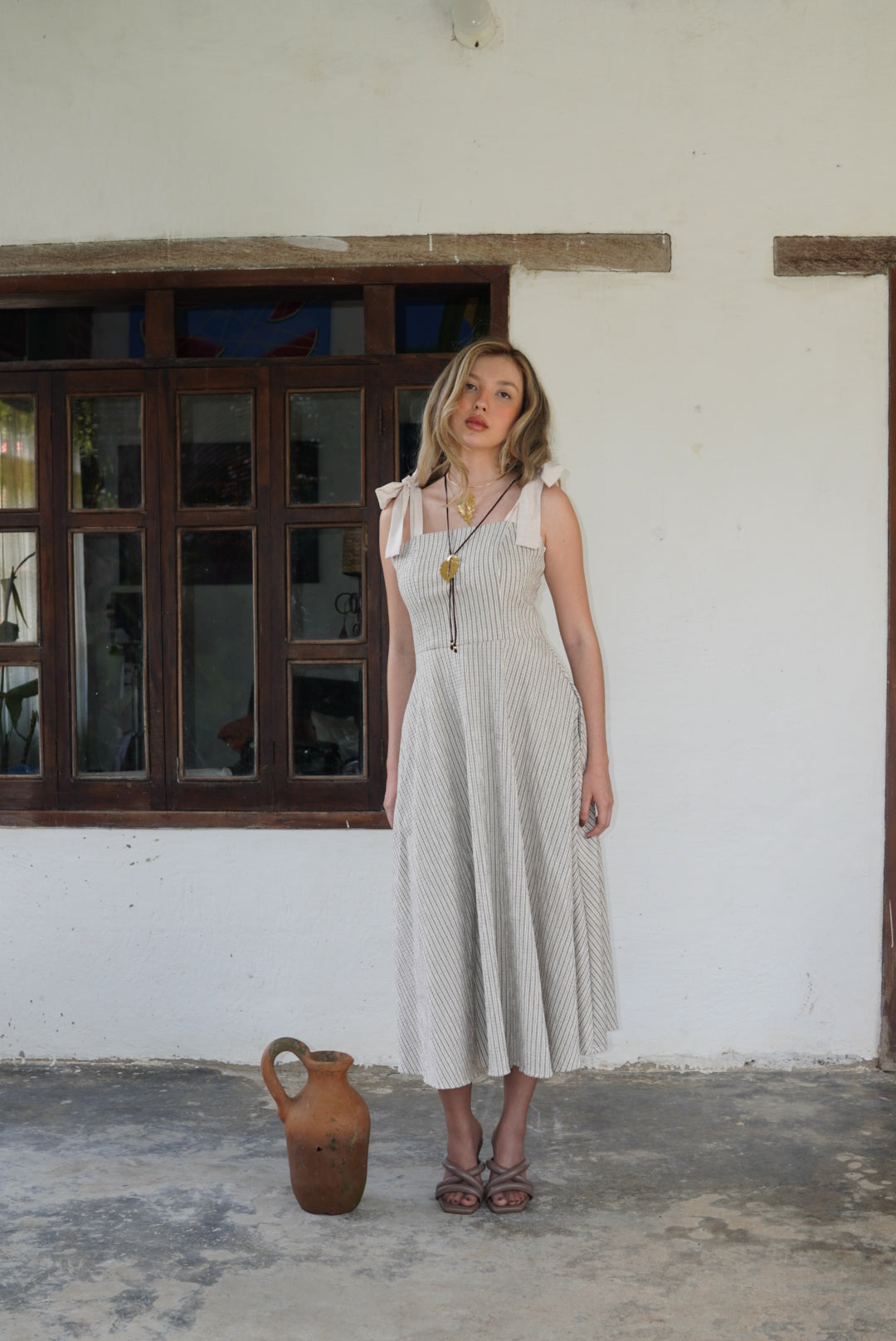 Vestido Lienzo Rayas